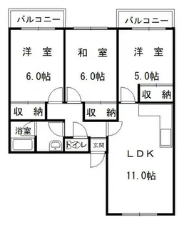 ぶどうの木Ⅲ【108号室】の間取り