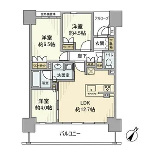 ワコーレThe神戸フロント【10階】の間取り