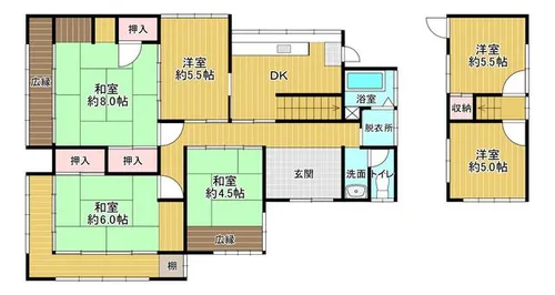 福岡県北九州市若松区深町2丁目【一戸建】の間取り