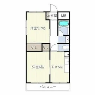 上中グリーンハイツ【3階】の間取り