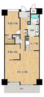 ライオンズマンション若江東壱番館【9階】の間取り