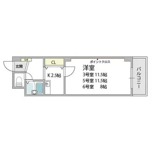 コンフォール長吉【8階】の間取り