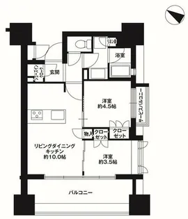 クリオラベルヴィ博多【9階】の間取り