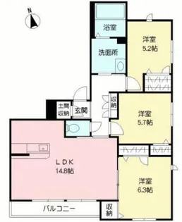 ガーデンプレイス青豊 オークA 2F-201【201号室】の間取り