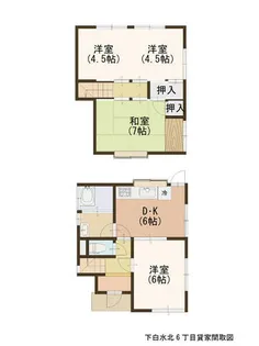 福岡県春日市下白水北6丁目【一戸建】の間取り