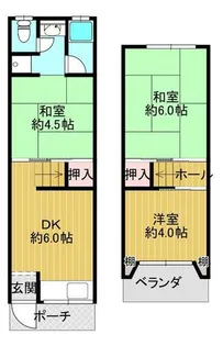 大阪府枚方市走谷2丁目【テラスハウス】の間取り