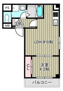 1LDKの間取り画像