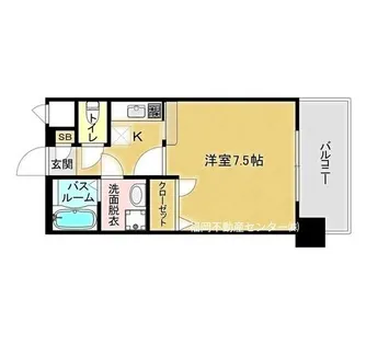 福岡県福岡市博多区住吉3丁目【マンション】の間取り