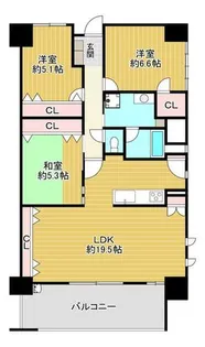 大阪府大阪市天王寺区寺田町1丁目【マンション】の間取り