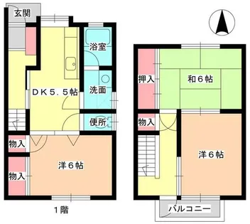 兵庫県揖保郡太子町太田【テラスハウス】の間取り