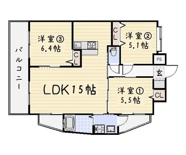 リード大手町【6階】の間取り
