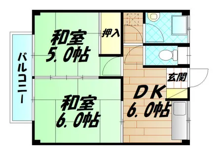 志尾田アパート【2階】の間取り