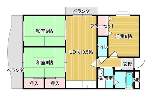 アネックス津和弐番館【4-A号室】の間取り
