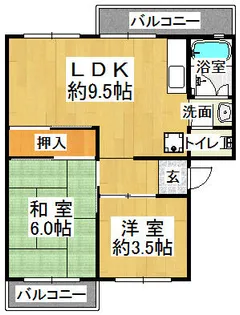 有野台住宅【4階】の間取り