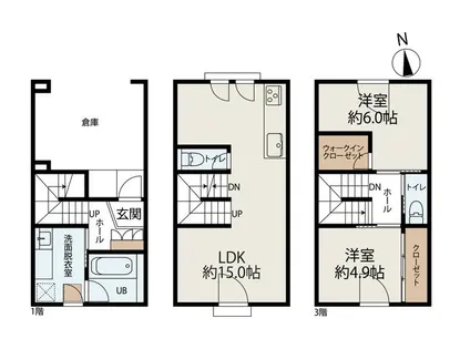 愛知県名古屋市昭和区小坂町1丁目【テラスハウス】の間取り