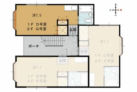 あぱぁとA【1階】の間取り