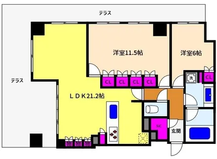 兵庫県神戸市東灘区住吉山手1丁目【マンション】の間取り
