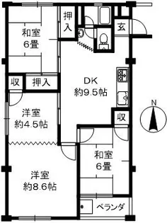 奈良県奈良市西笹鉾町【マンション】の間取り