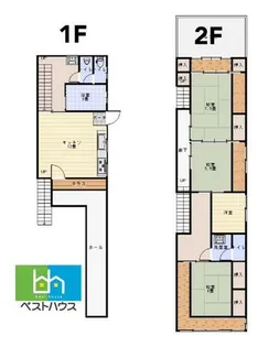 福岡県八女市黒木町桑原【アパート】の間取り