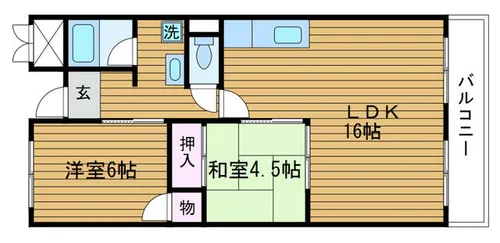 エクセル鶴野【2階】の間取り