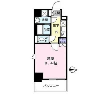 セオリー難波WEST【2階】の間取り