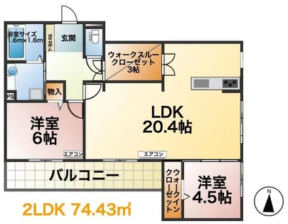 WOOD’S PEAK 大濠【302号室】の間取り