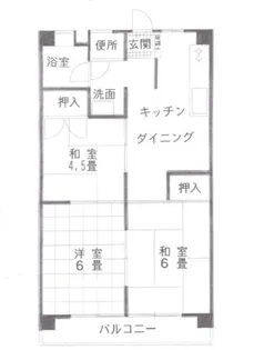橘コーポラスB棟【306号室】の間取り