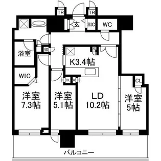 北海道札幌市北区北八条西1丁目【マンション】の間取り