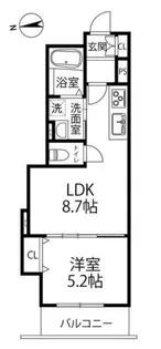 クリエオーレ箕輪【203号室】の間取り