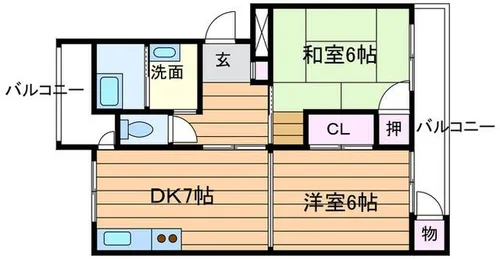 大阪府吹田市千里丘中【マンション】の間取り