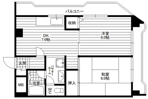 大阪府大阪市浪速区難波中3丁目【マンション】の間取り