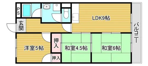 シャンポール松室【4階】の間取り