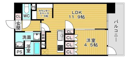 ザ・パークハビオ都島フロント【9階】の間取り