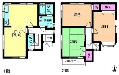 奈良県奈良市秋篠町【一戸建】の間取り
