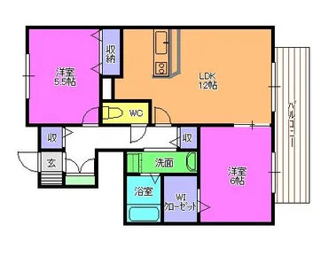 ラフィーネ古田【1階】の間取り