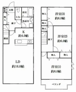 兵庫県宝塚市逆瀬川2丁目【一戸建】の間取り