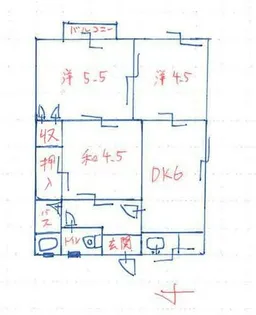 タウンハウス野村B棟 2階【B-2号室】の間取り