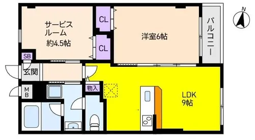 兵庫県西宮市殿山町【マンション】の間取り