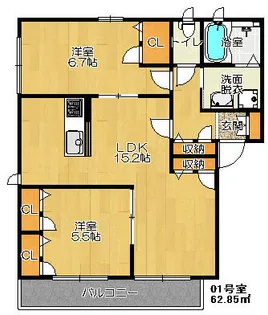 シャーメゾンラブリーゼ【2階】の間取り