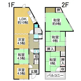 大阪府貝塚市森【テラスハウス】の間取り