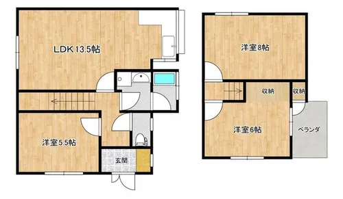 大阪府堺市西区草部【一戸建】の間取り