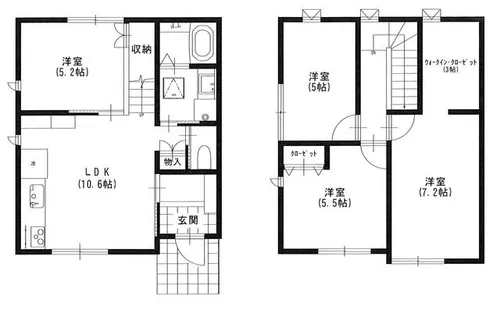 兵庫県南あわじ市賀集【テラスハウス】の間取り