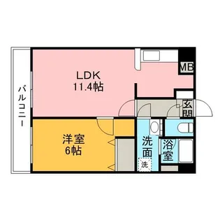 いわきビル今宿【0402号室】の間取り