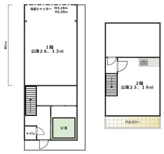 大阪府寝屋川市黒原新町【テラスハウス】の間取り