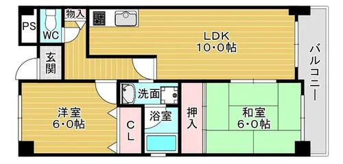 大阪府大阪市城東区成育1丁目【マンション】の間取り