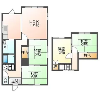 北海道小樽市塩谷2丁目【一戸建】の間取り