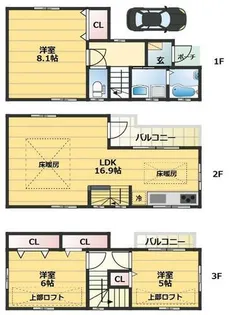 兵庫県西宮市老松町【一戸建】の間取り