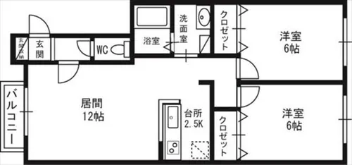 アヴニールⅠ【205号室】の間取り