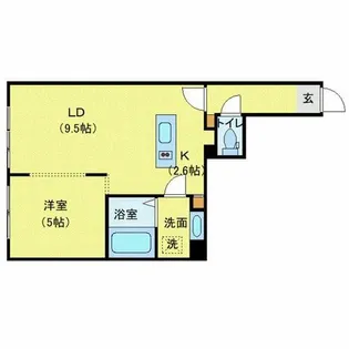 ユニエトワール札幌北9条【3階】の間取り