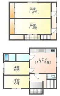 北海道小樽市オタモイ1丁目【一戸建】の間取り
